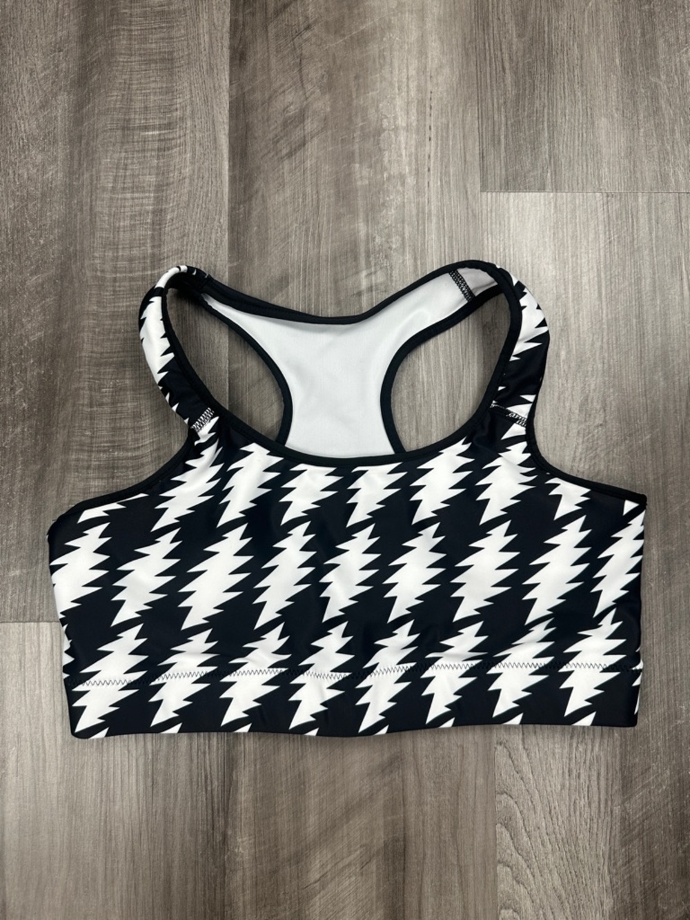 Section 119 Grateful Dead Black and White Bolt Sports Bra (NWOT) - Large